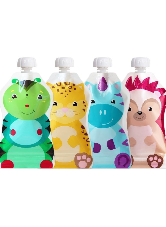 ChooMee Reusable Food Pouches, Snakpack 5 Oz | Ideal For Baby Food, Smoothies And Purees | Secure Double Lock Zipper, Wide Bottom, Bpa Free | 4 CT Freshsquad 5 Fl Oz (Pack Of 4) Assorted - Image 1
